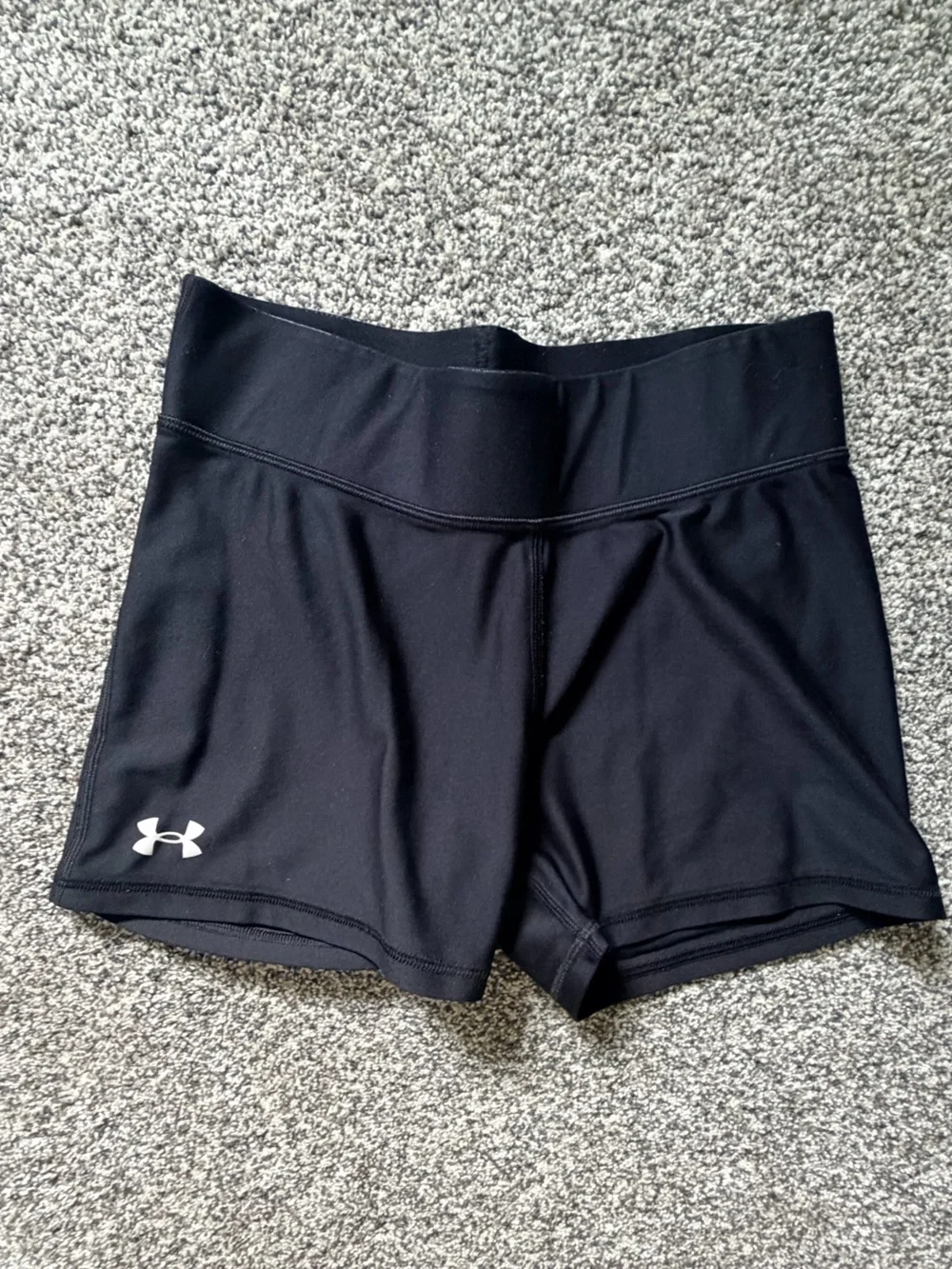 Under Armour Girls' Bike Shorts Lot with Fold Over Waist Band. Size Youth Large